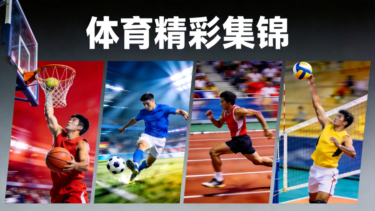 体育精彩集锦视频缩略图 - 多个赛事瞬间合成